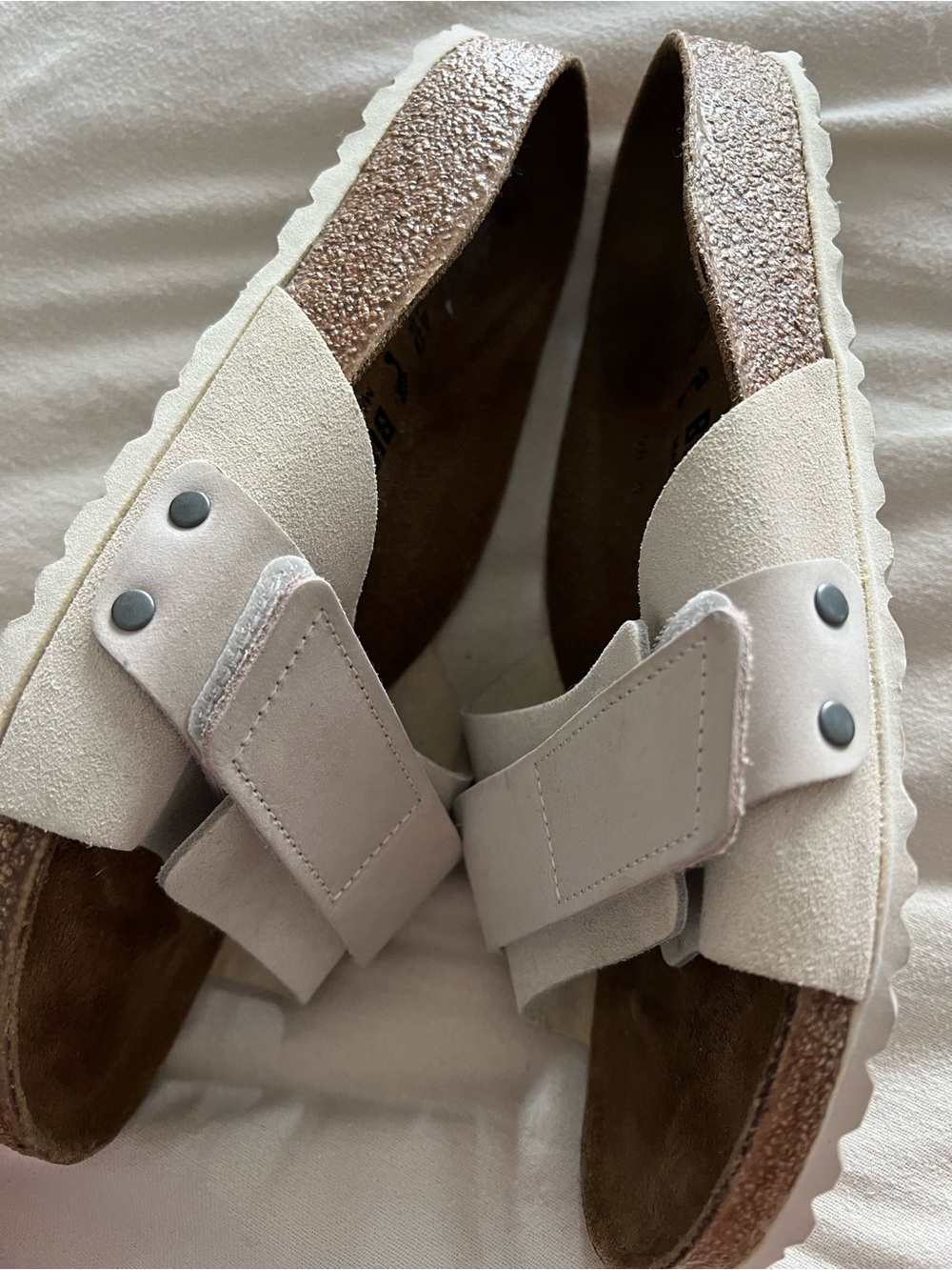 Birkenstock Oita Nubuck Women's Sandals Size 40 Antique White RT $125 - Picture 5 of 6